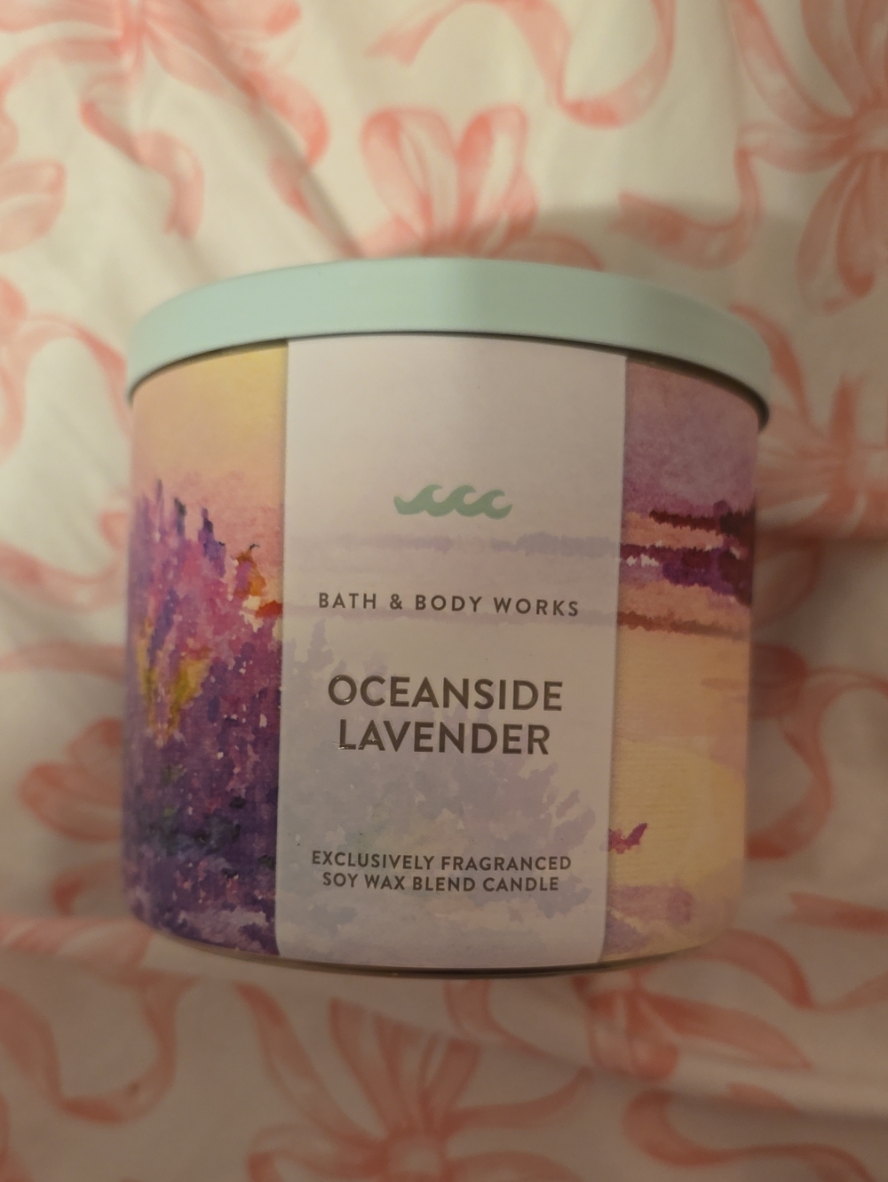 BNWT Bath And Body Works Oceanside Lavender 3 Wick Candle
